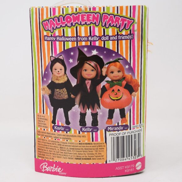 2007 Barbie Halloween Party Kelly Miranda Pumpkin Jack O Lantern Costume Orange - Picture 3 of 10